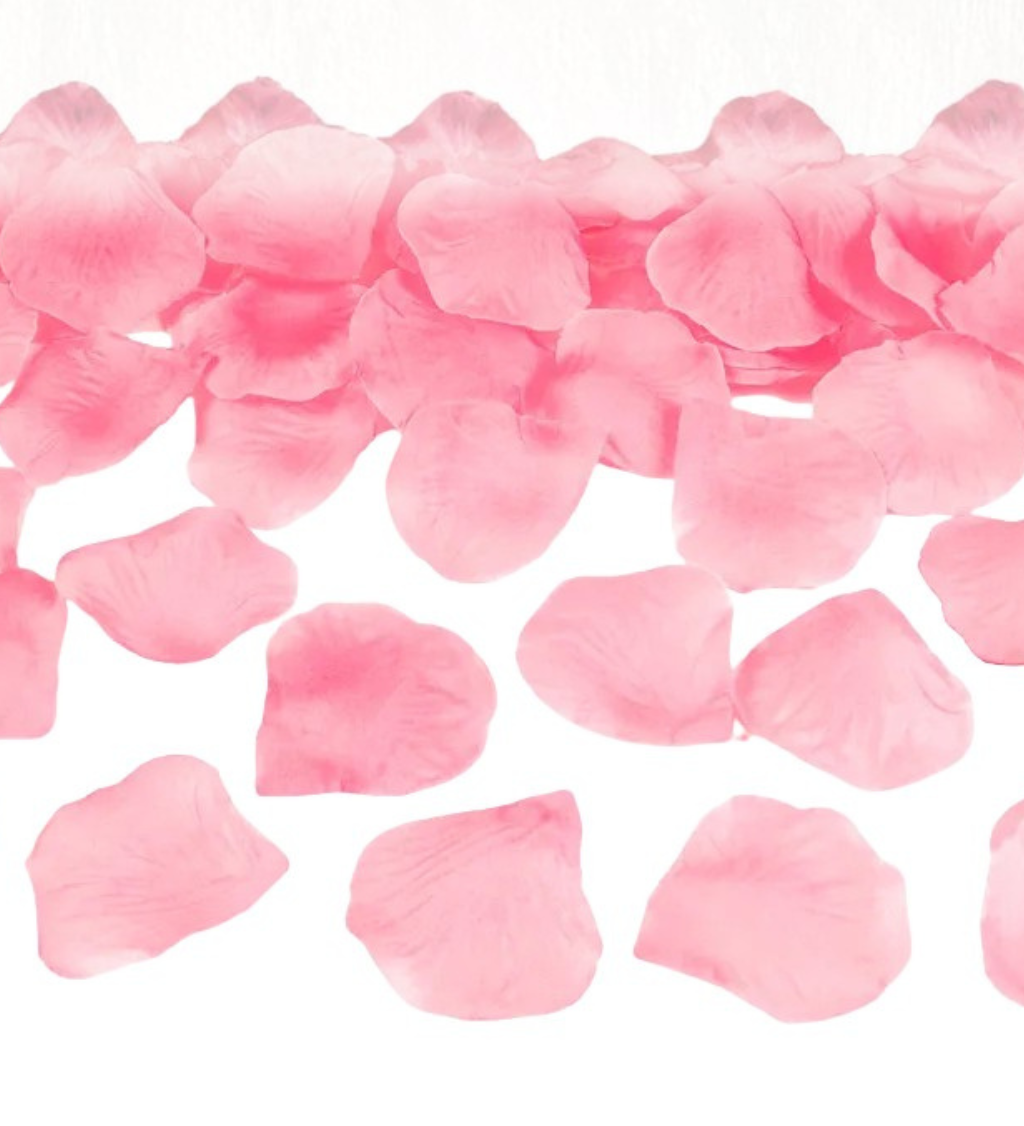 Světle růžové okvětní lístky růží 500 ks