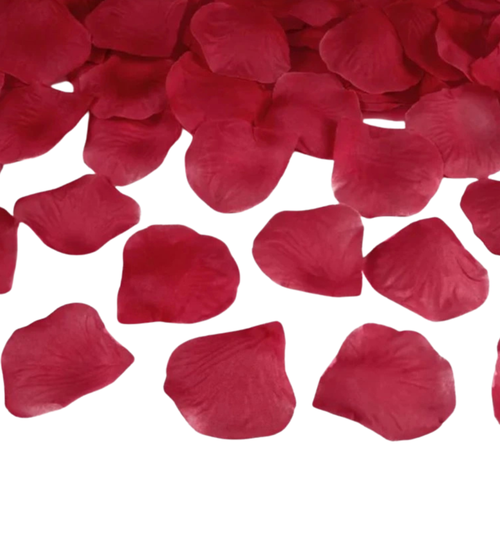 Tmavě červené okvětní lístky růží 100 ks