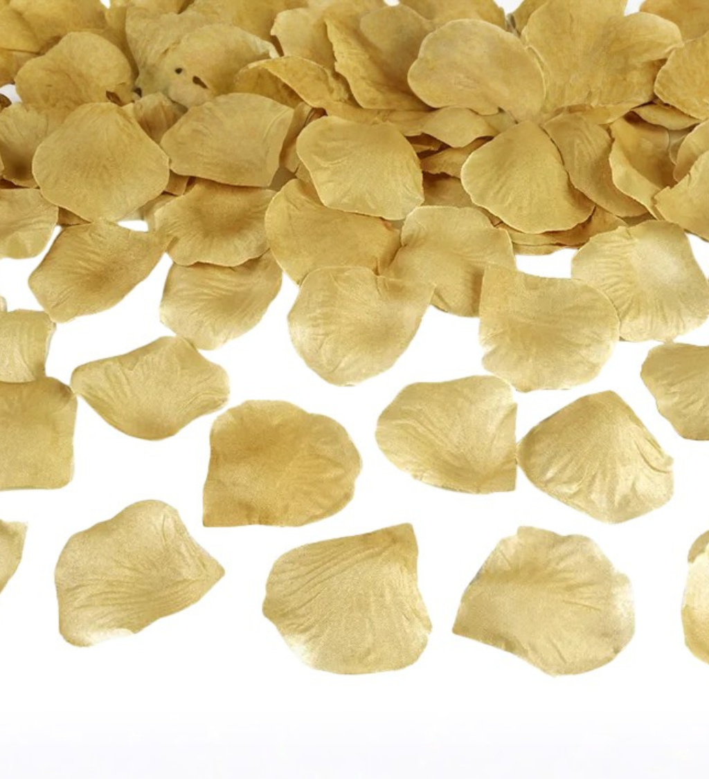 Zlaté okvětní lístky růží 500 ks