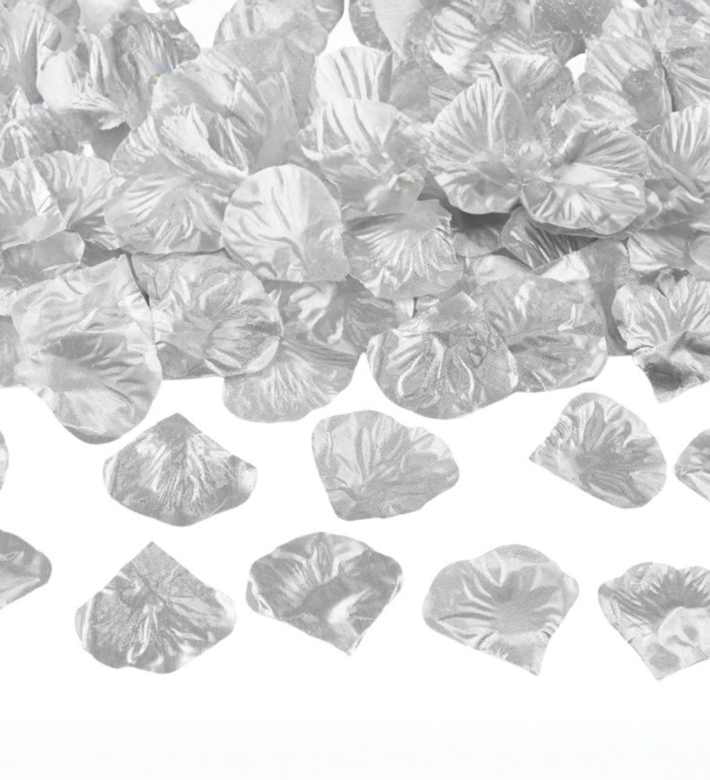 Stříbrné okvětní lístky růží 500 ks