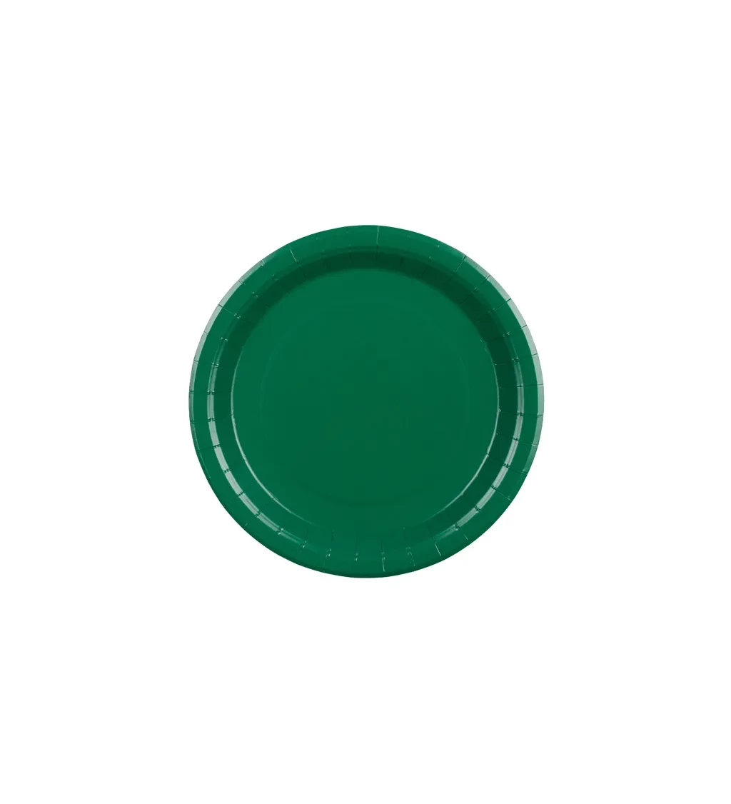 Papírové talířky tmavě zelené