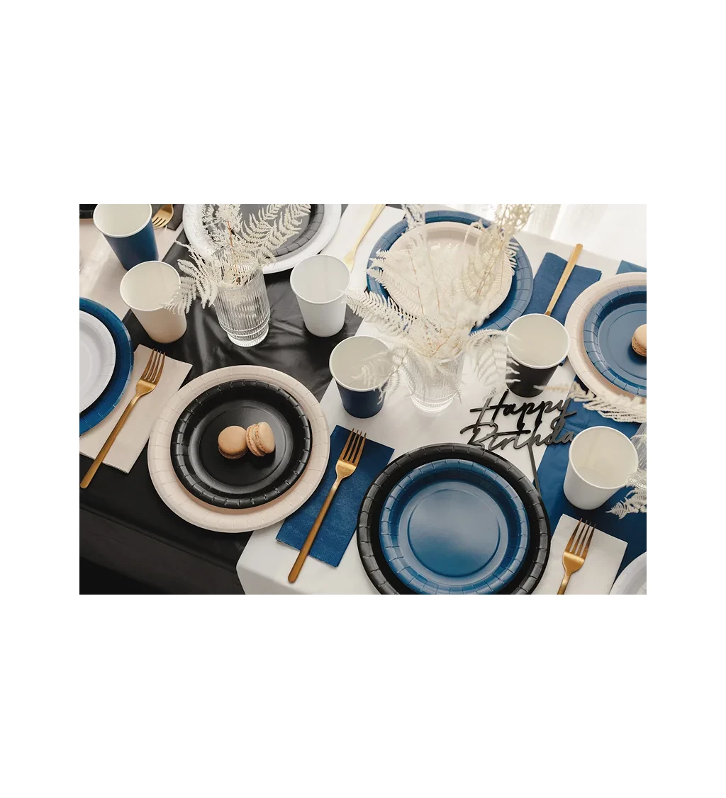 Papírové talířky tmavě modré