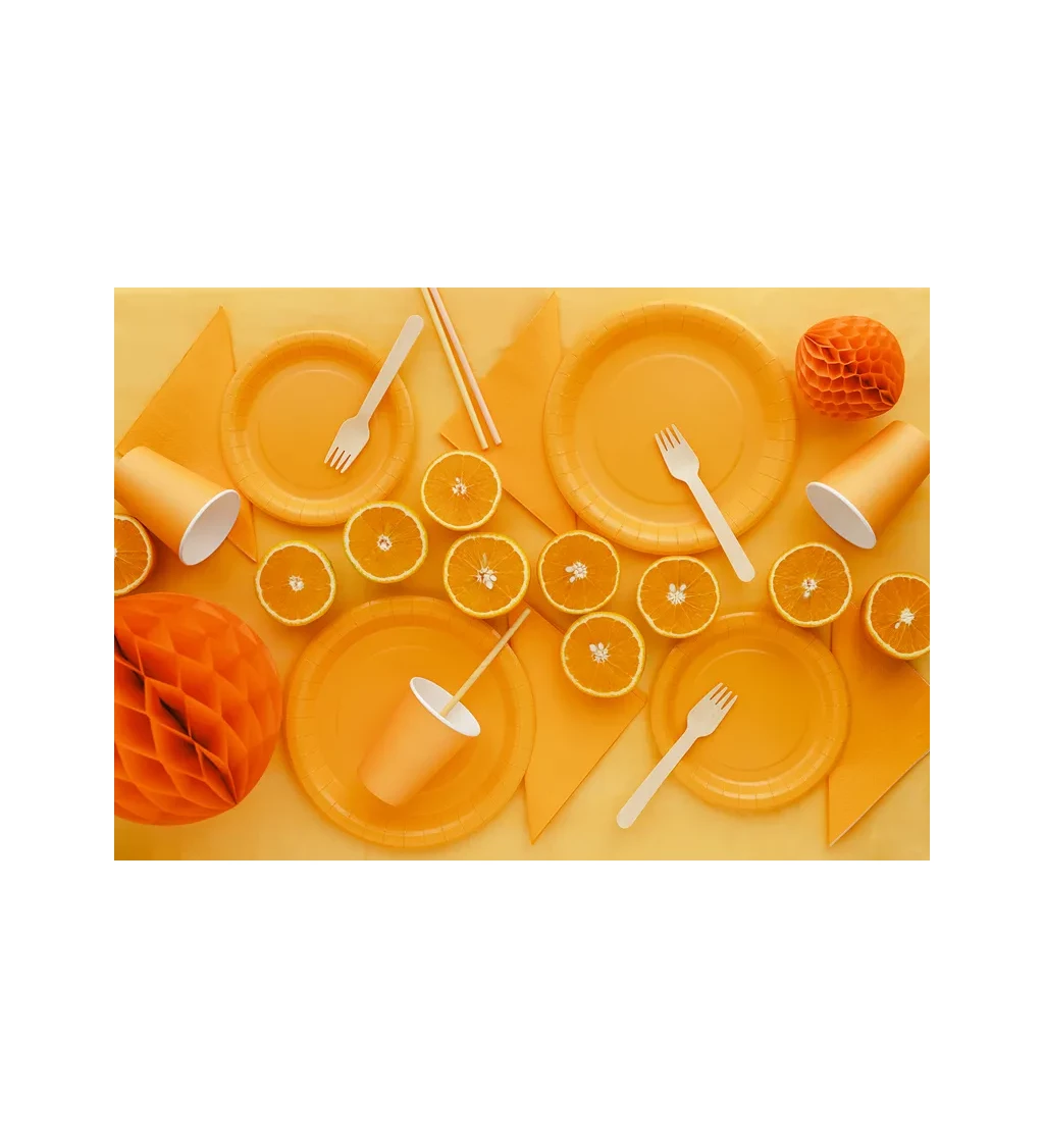 Papírové talířky oranžové