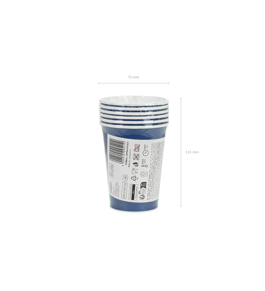 Papírové kelímky tmavě modré