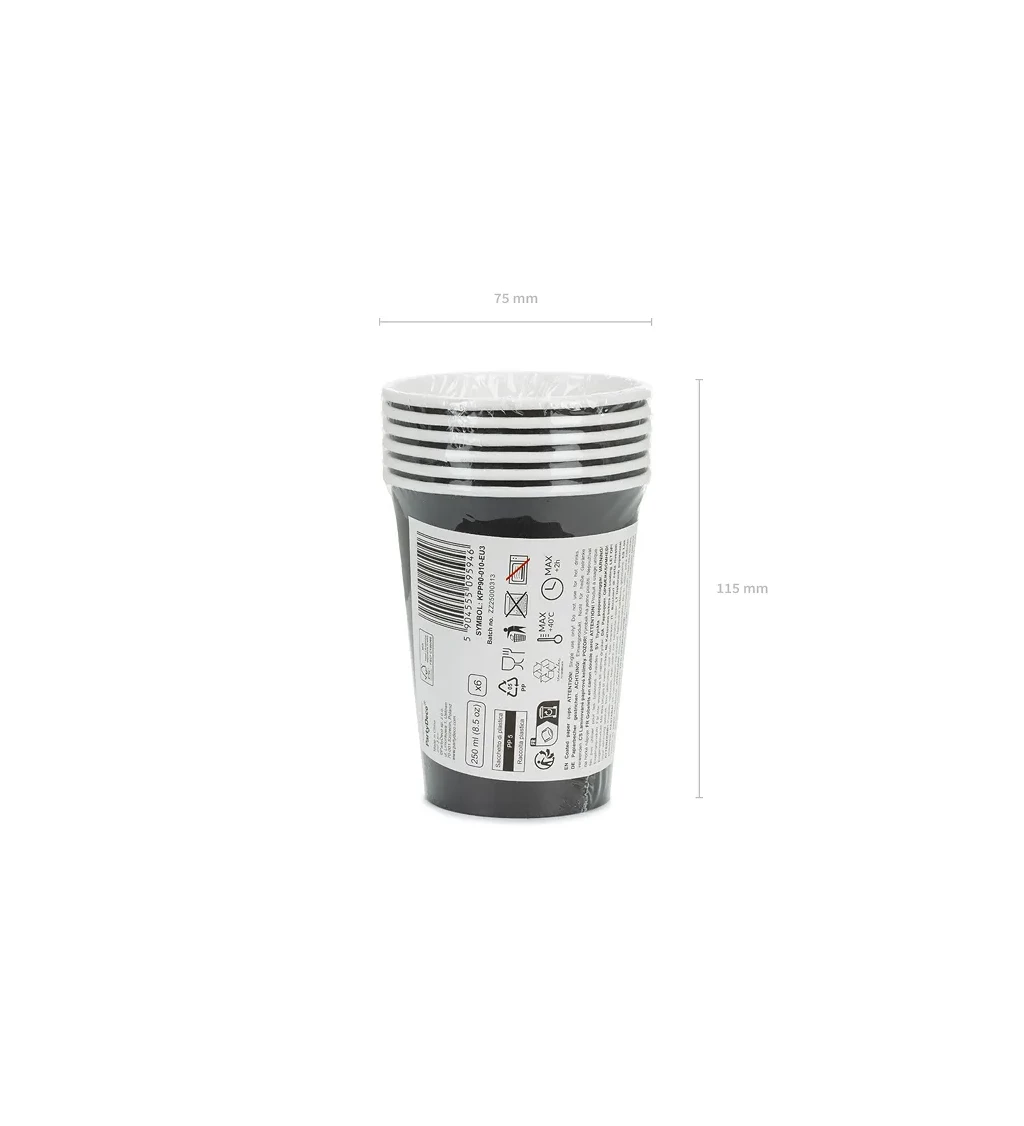 Papírové kelímky černé