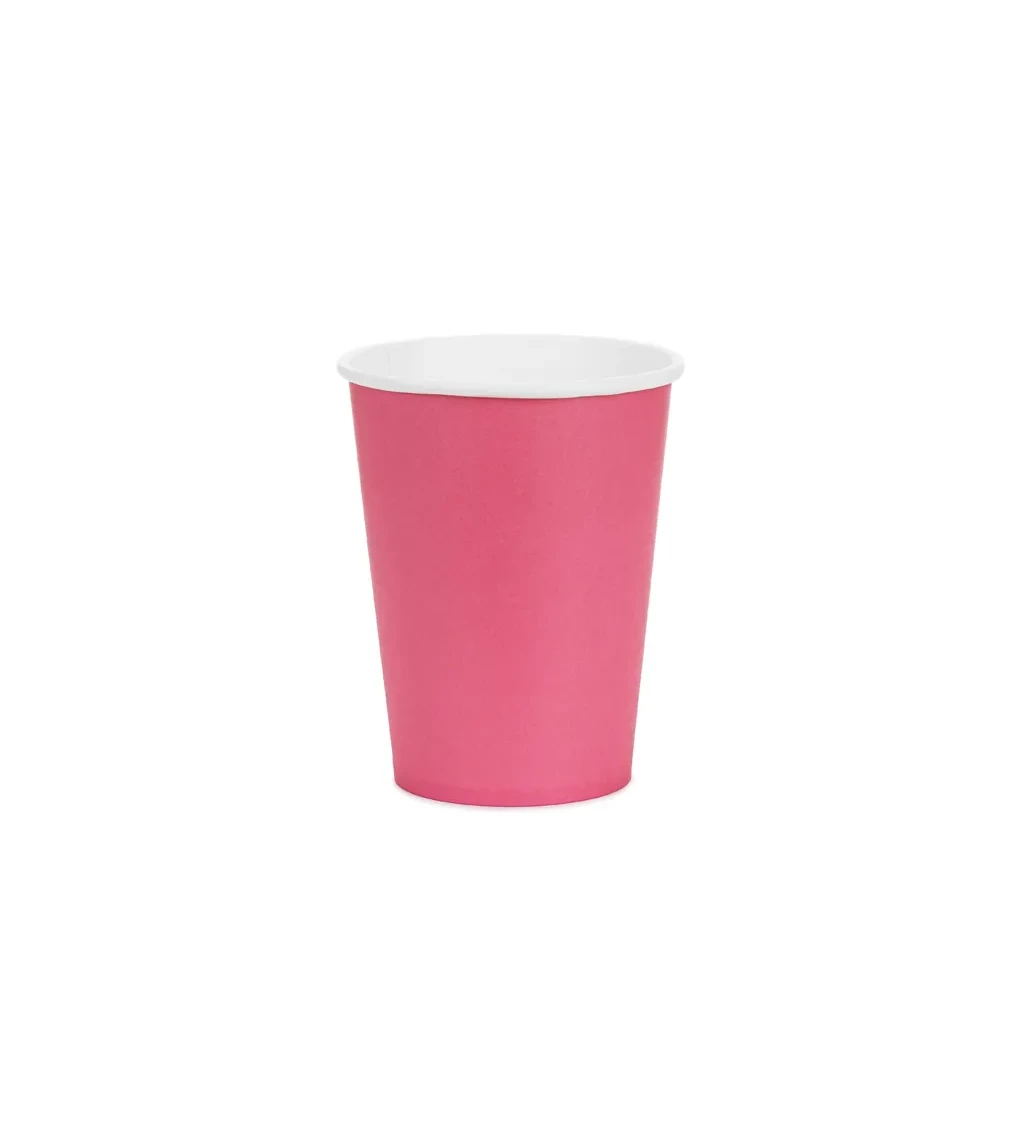 Papírové kelímky tmavě růžové 6 ks