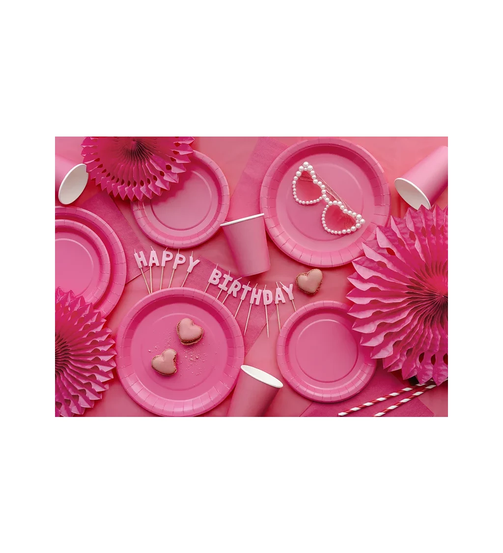 Papírové kelímky tmavě růžové 6 ks