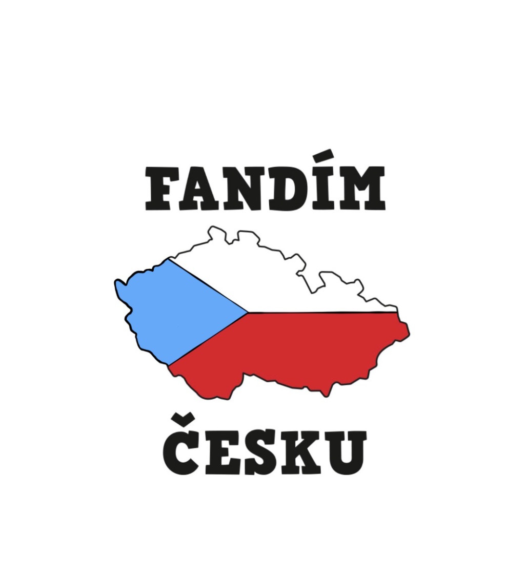 Pánské triko bílé - Fandím Česku