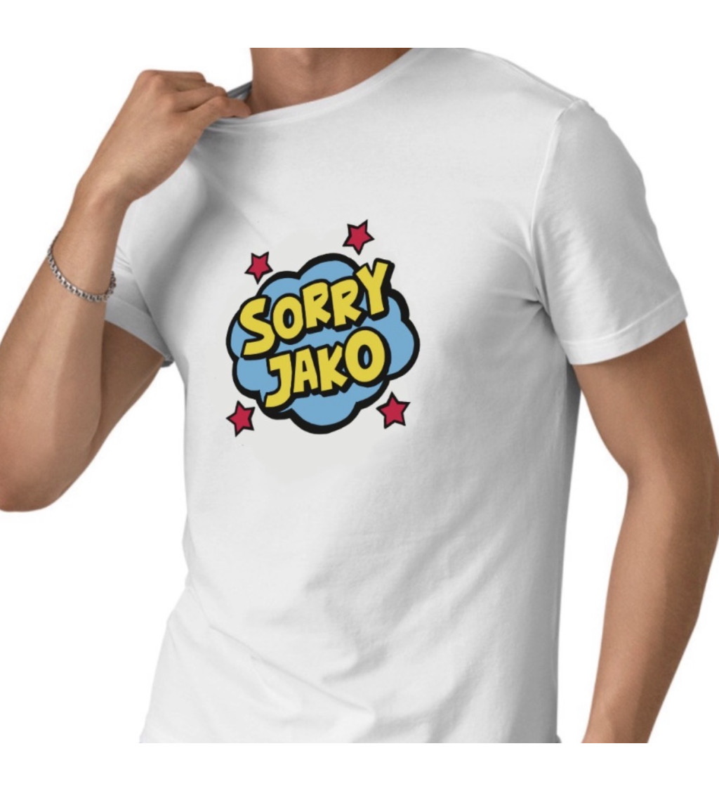 Pánské triko bílé - Sorry jako