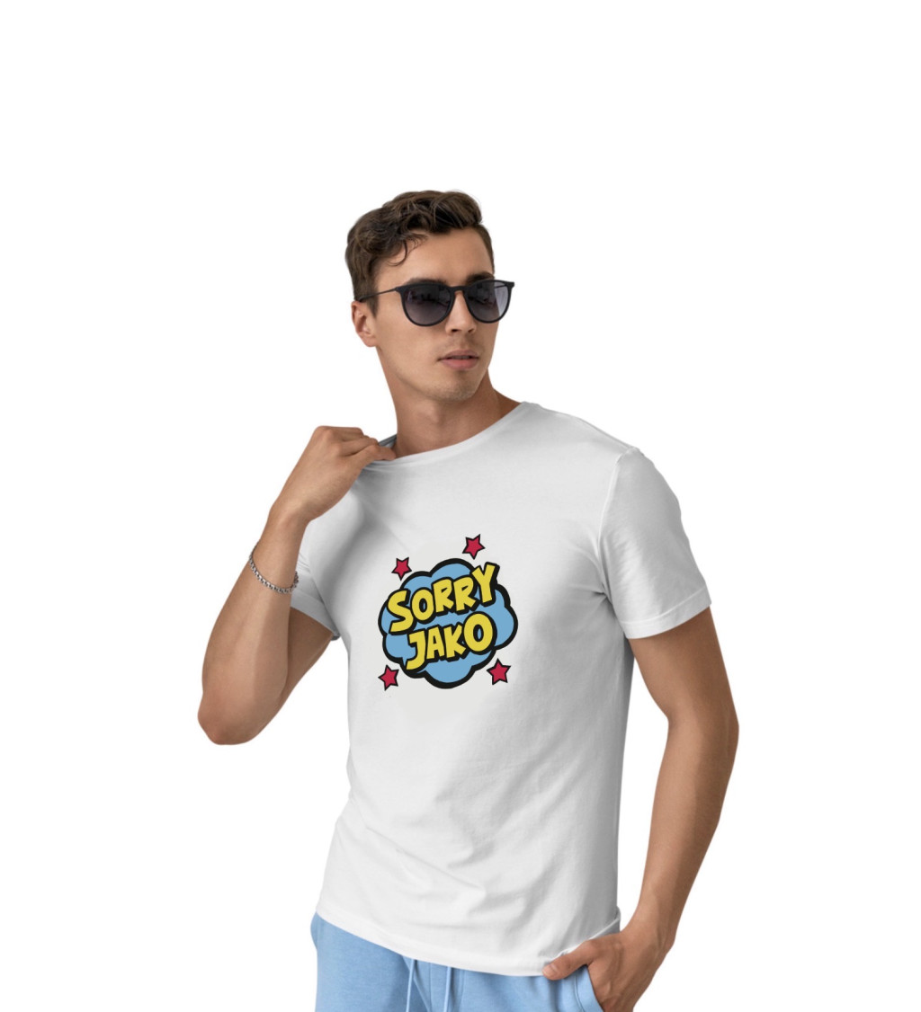 Pánské triko bílé - Sorry jako