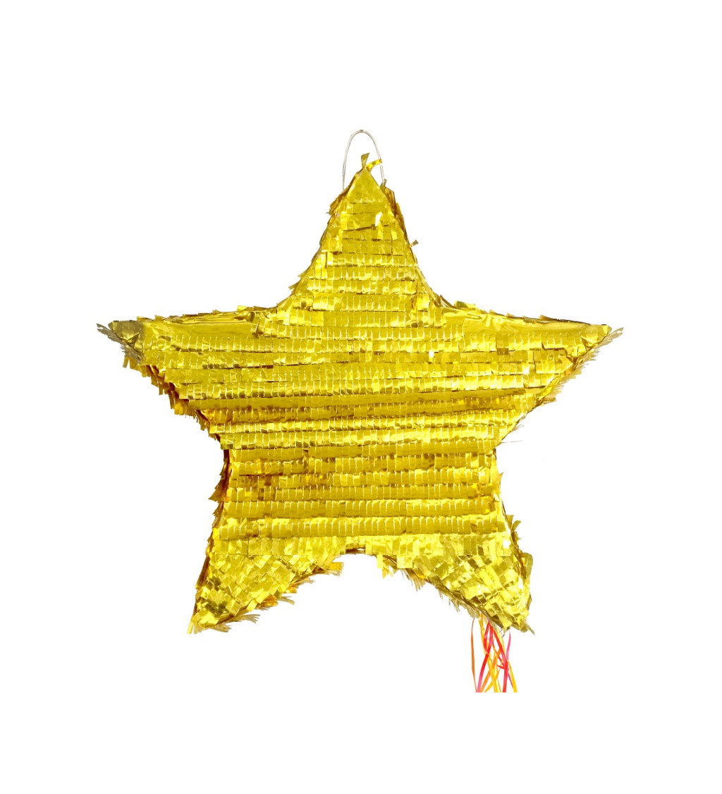 Piňata zlatá hvězda 45 cm