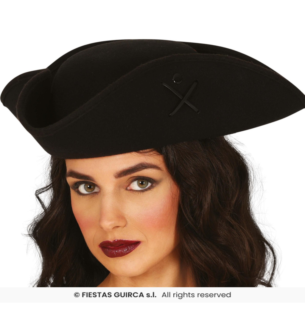 Pirátský klobouk černý