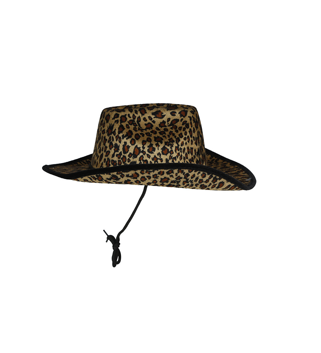Kovbojský klobouk leopardí vzor