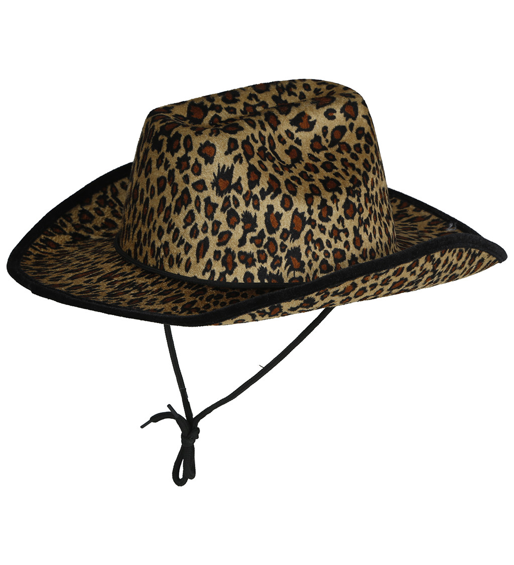 Kovbojský klobouk leopardí vzor