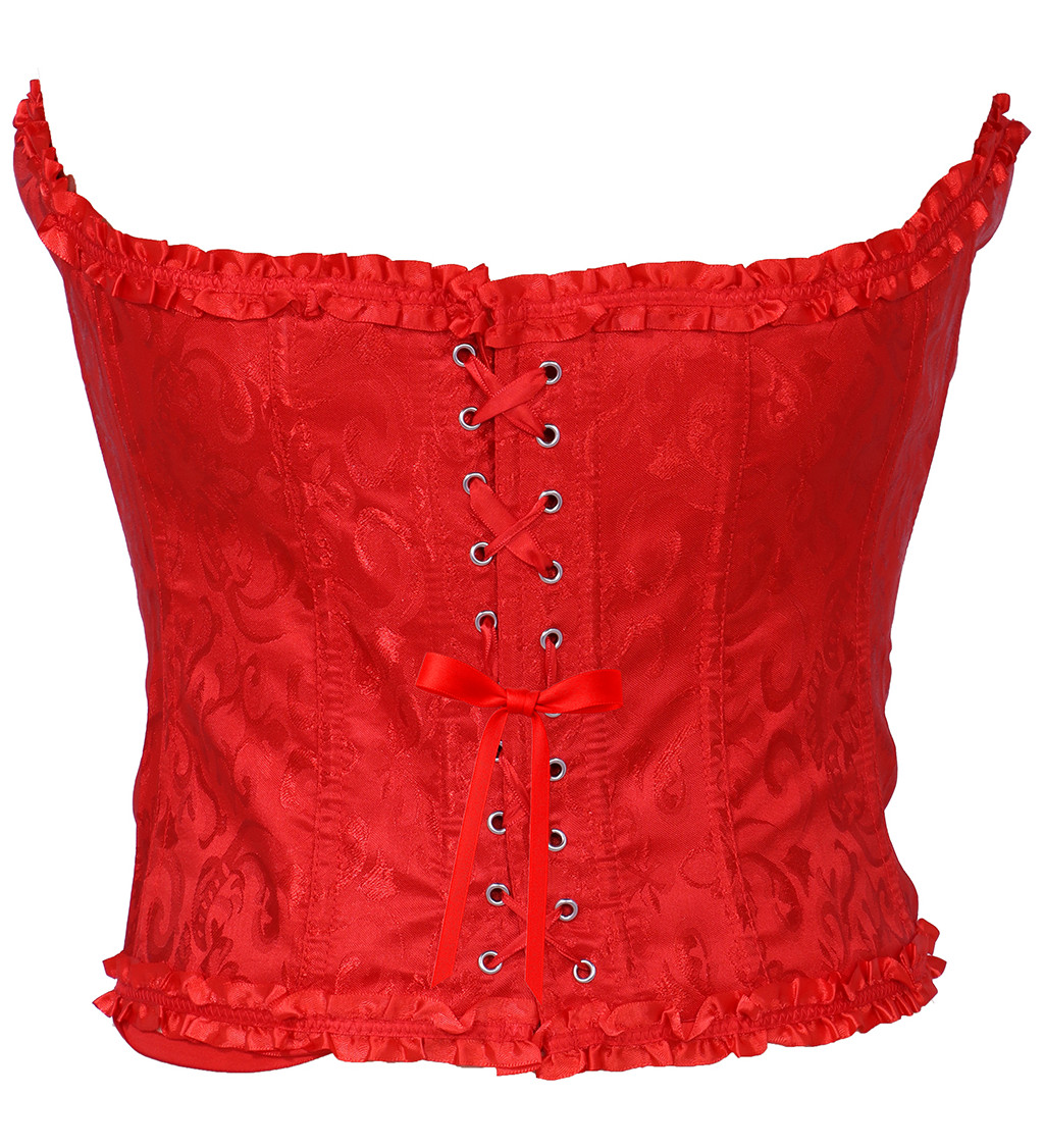 Korzet s krajkou červený