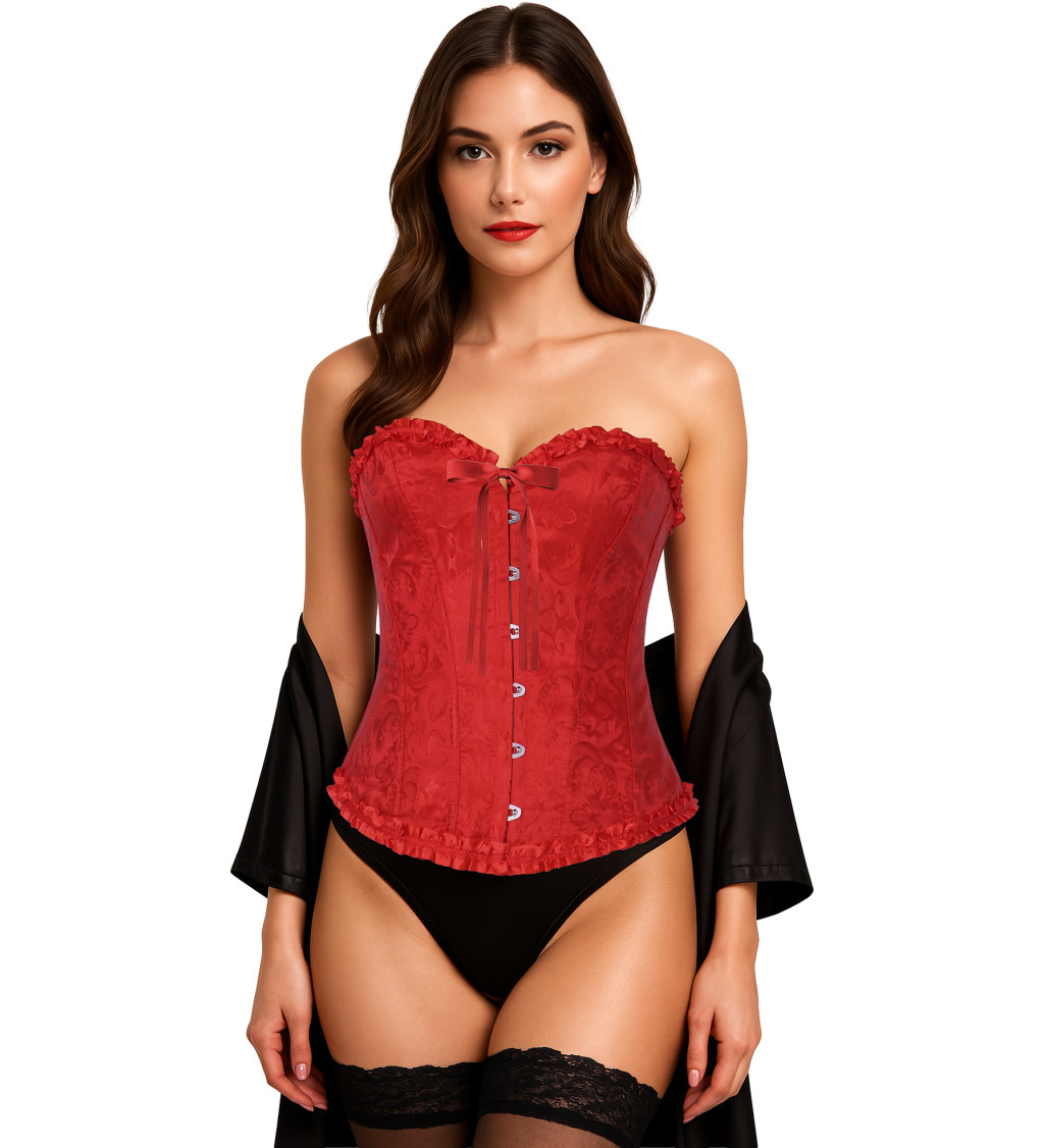 Korzet s krajkou červený