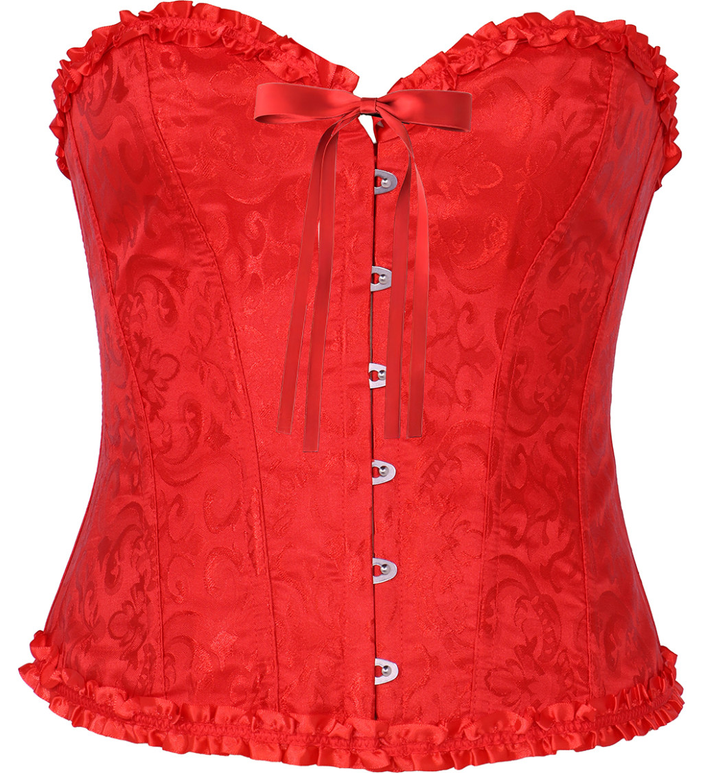 Korzet s krajkou červený