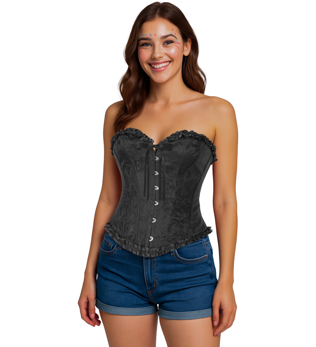 Korzet s krajkou černý
