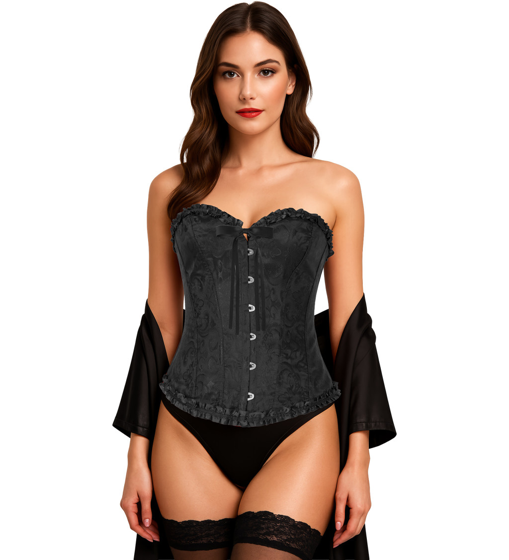 Korzet s krajkou černý