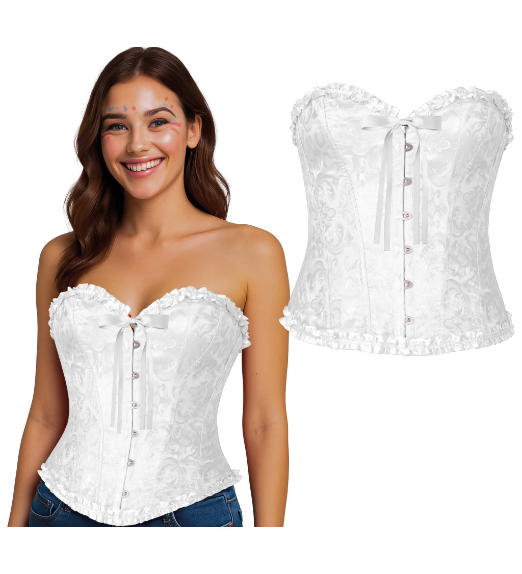 Korzet s krajkou bílý