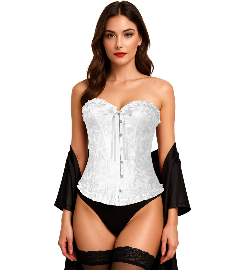 Korzet s krajkou bílý