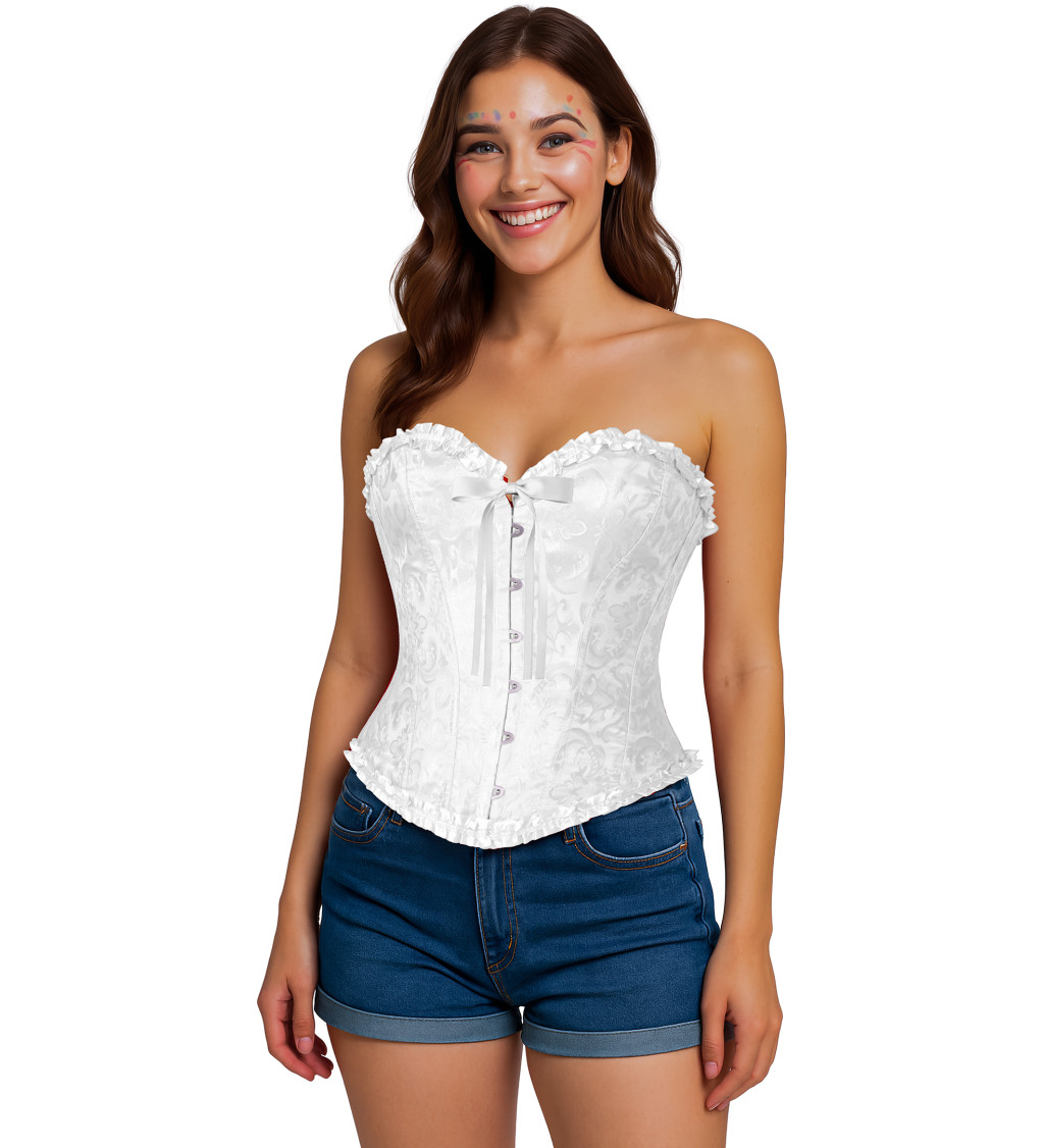 Korzet s krajkou bílý