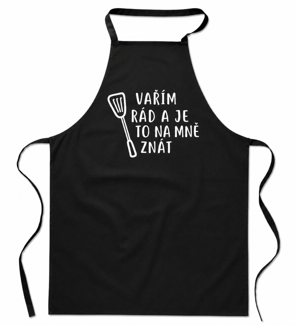 Zástěra černá Vařím rád a je to na mně znát