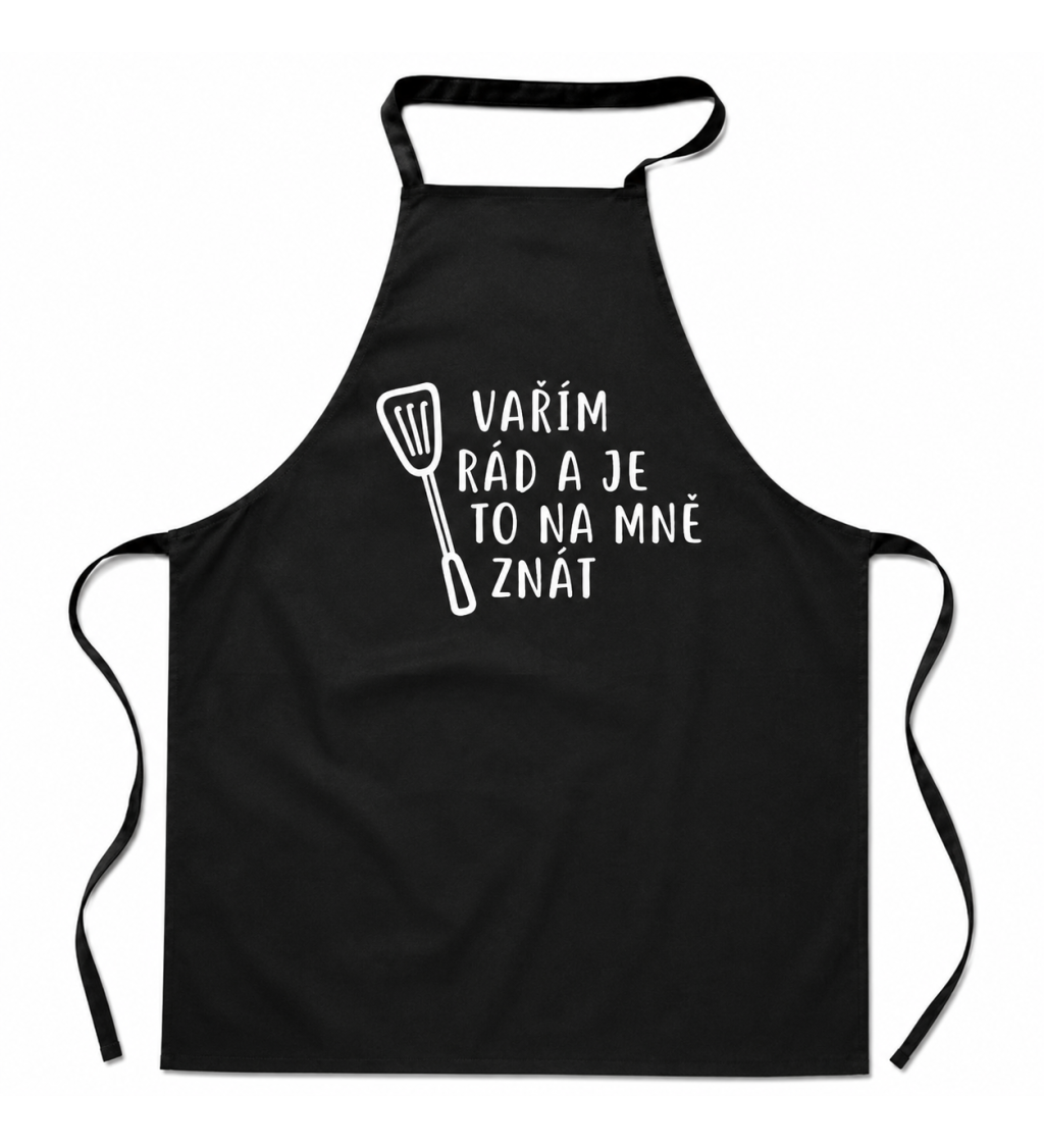 Zástěra černá Vařím rád a je to na mně znát