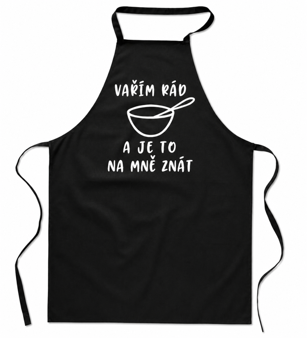 Zástěra černá Vařím rád a je to na mně znát