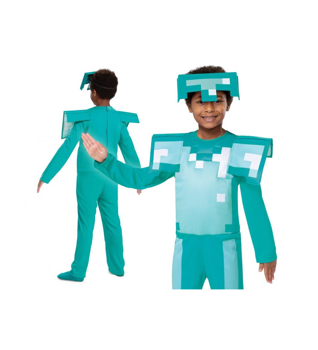 Dětský kostým Minecraft diamantová zbroj