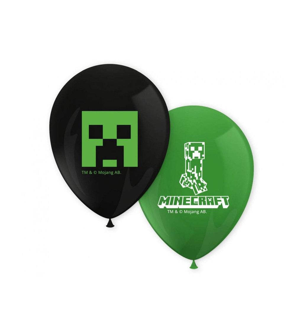 Sada latexových balónků Minecraft 8 ks 28 cm