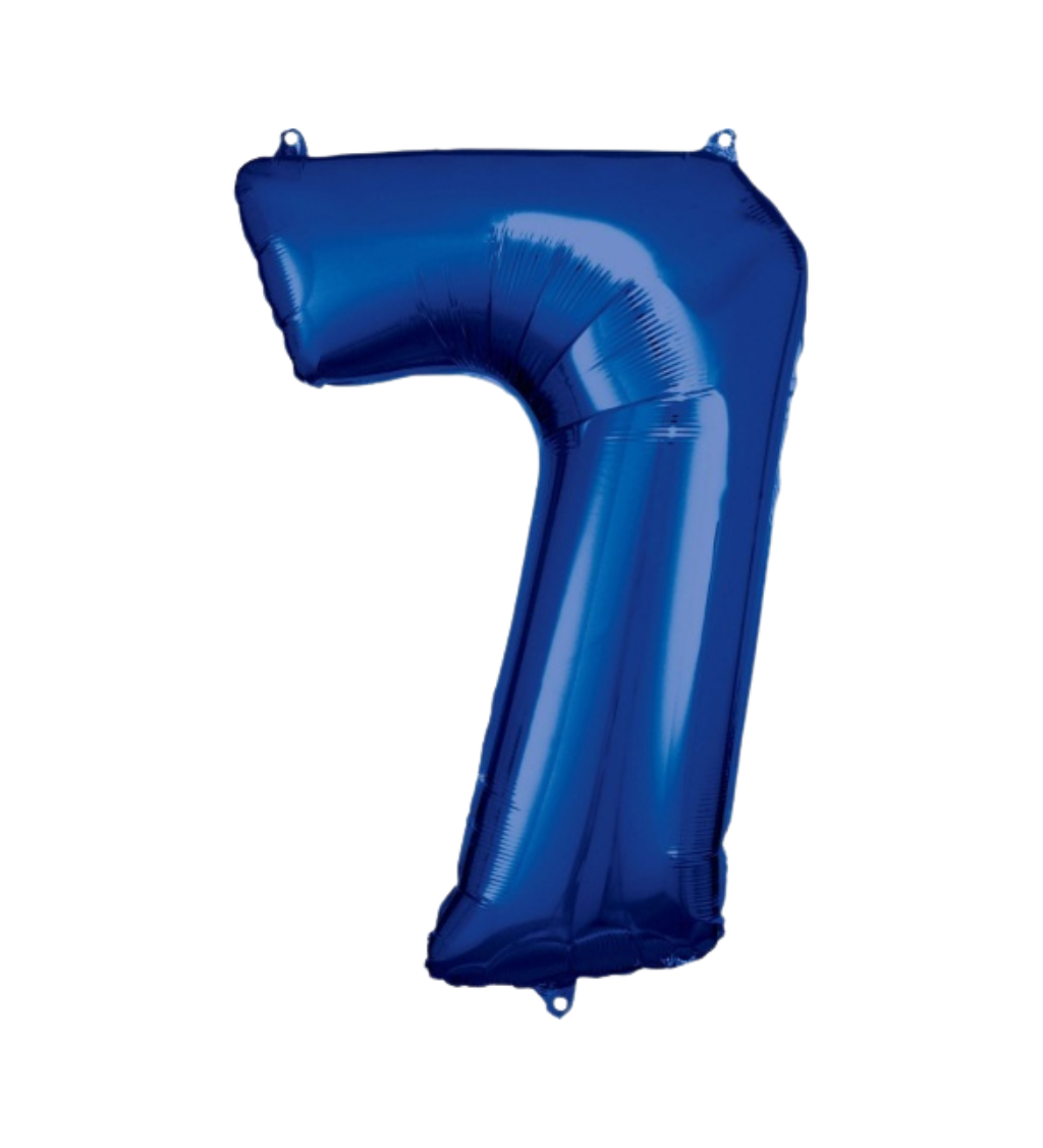 Fóliový balónek číslo 7 tmavě modré 89 cm