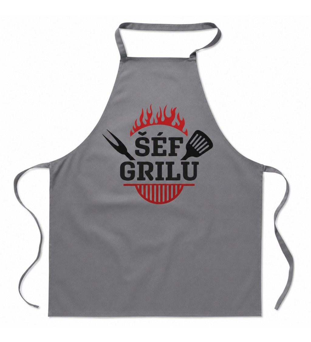 Zástěra šedá Šéf grilu
