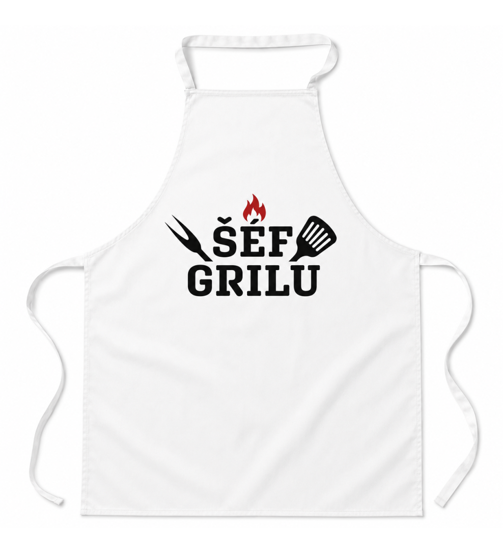 Zástěra bílá - Šéf grilu
