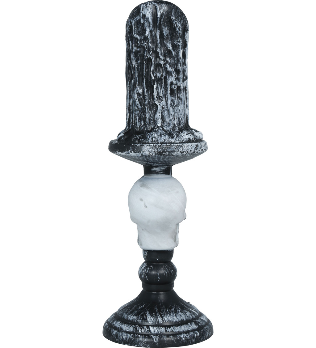 Svícen s lebkou a světlem 26 cm