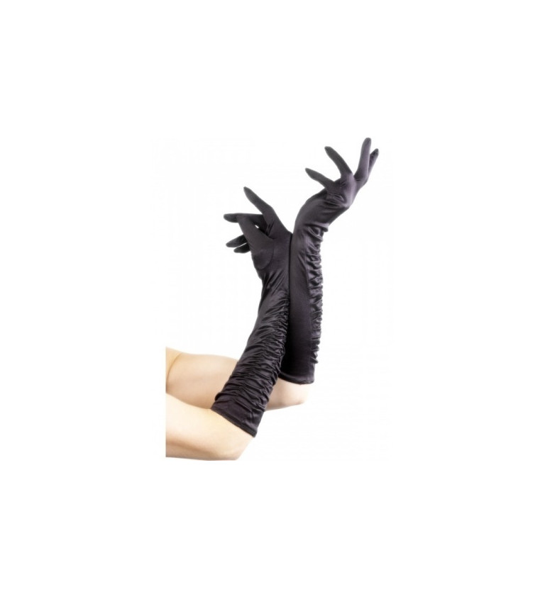 Dlouhé rukavice v černé barvě
