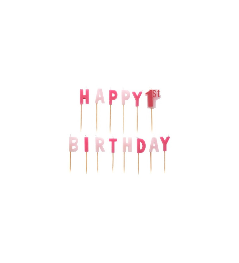 Svíčky růžové - Happy birthday