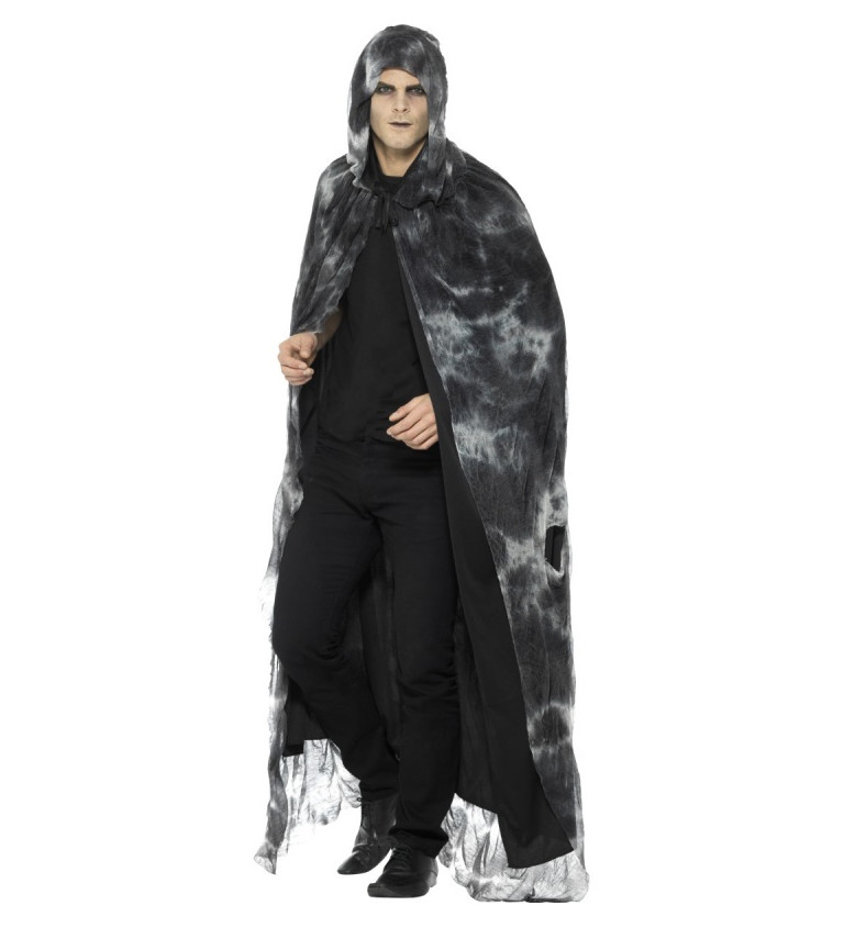 Plášť - černošedý s kapucí