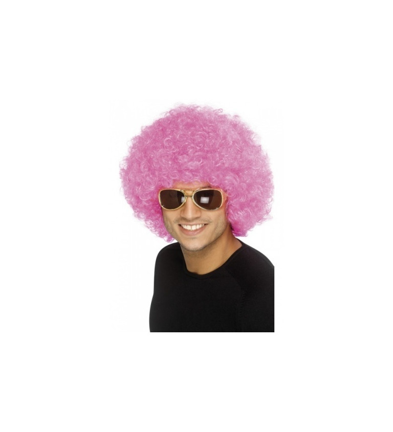 Afro paruka - růžová