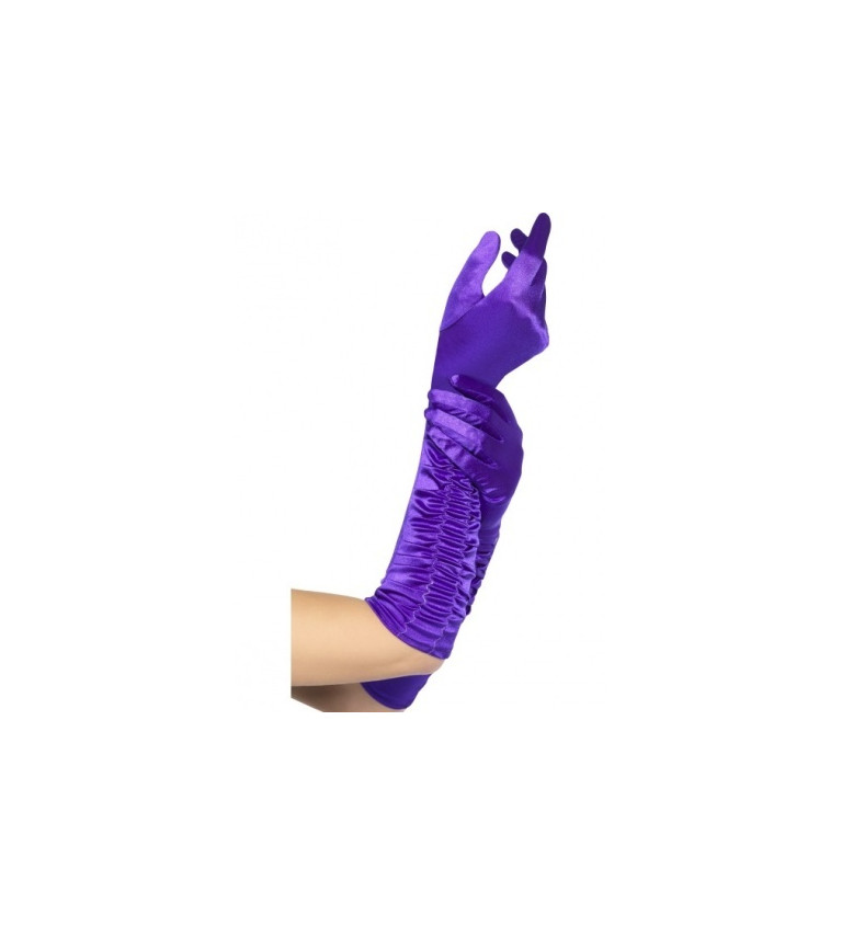 Elegantní fialové rukavice - dlouhé 