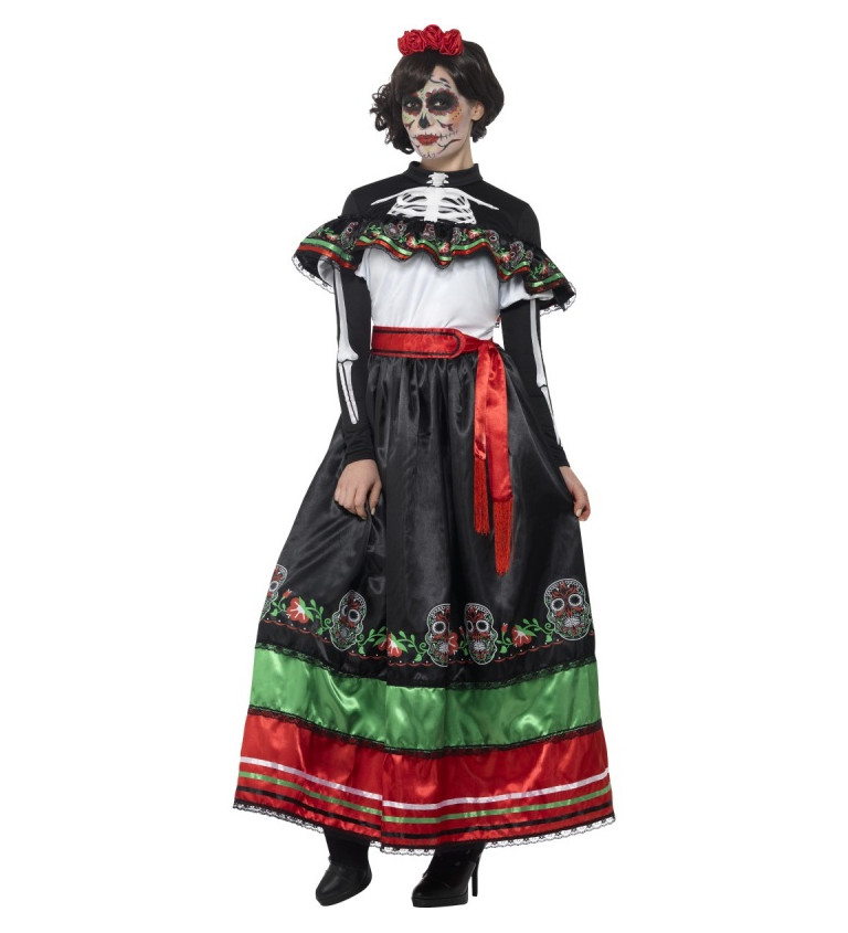 Dámský kostým mexický - Day of the Dead