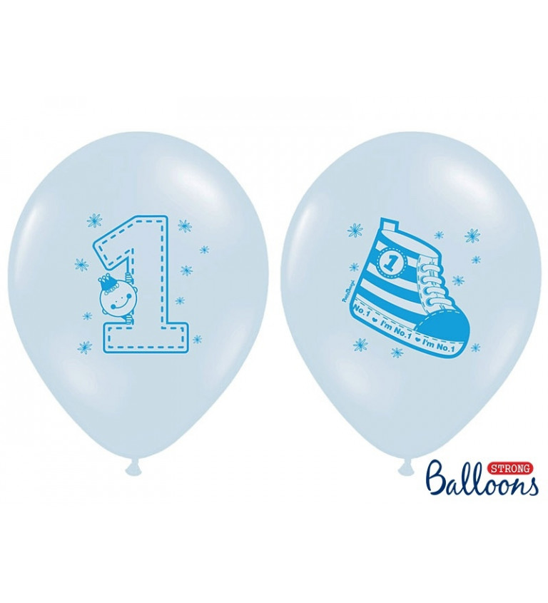 Latexové balónky 30 cm 1.narozeniny kluk, 6 ks