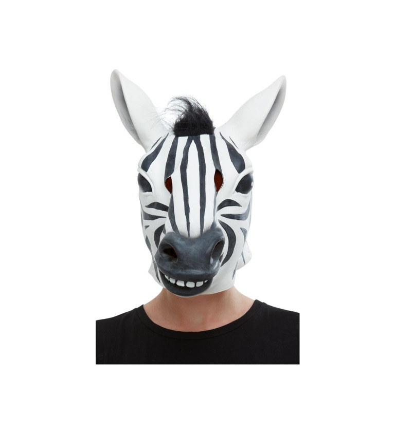 Zebra celohlavová latexová maska