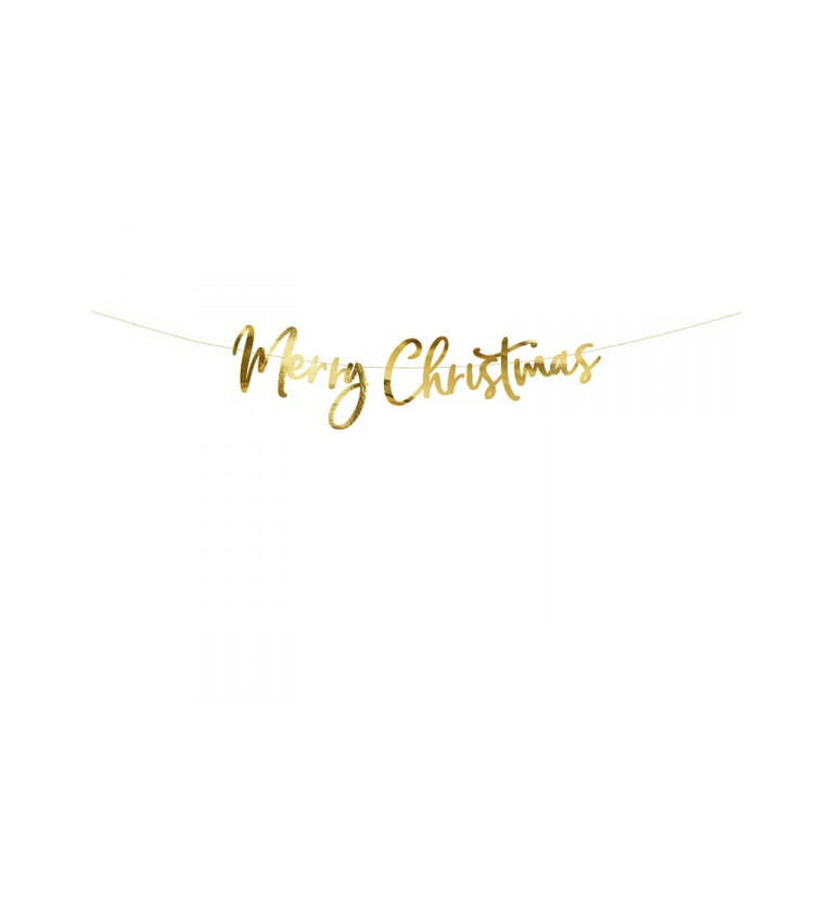 Girlanda - Merry Christmas zlatá