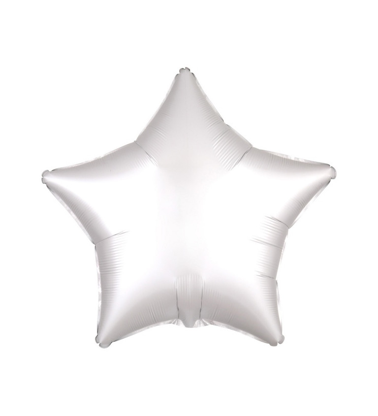 Hvězdičkový fóliový balónek bílý