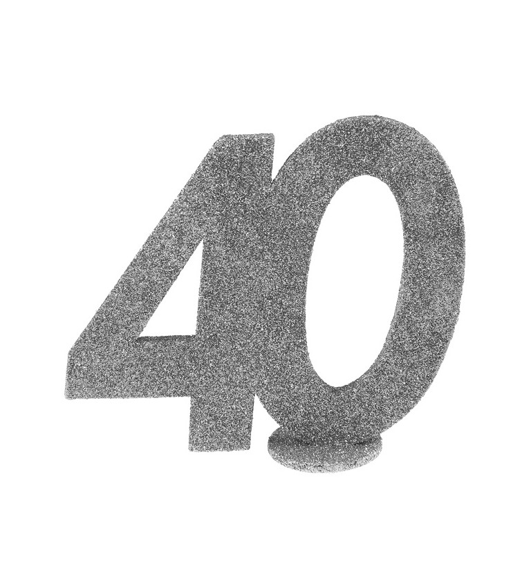 Číslo 40 - stříbrná dekorace