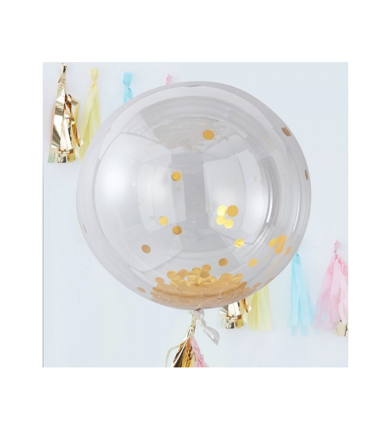 Balónky - zlaté konfety