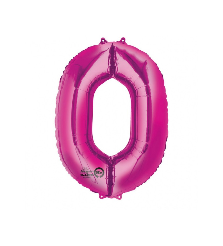 Fóliový balónek - růžové číslo 0