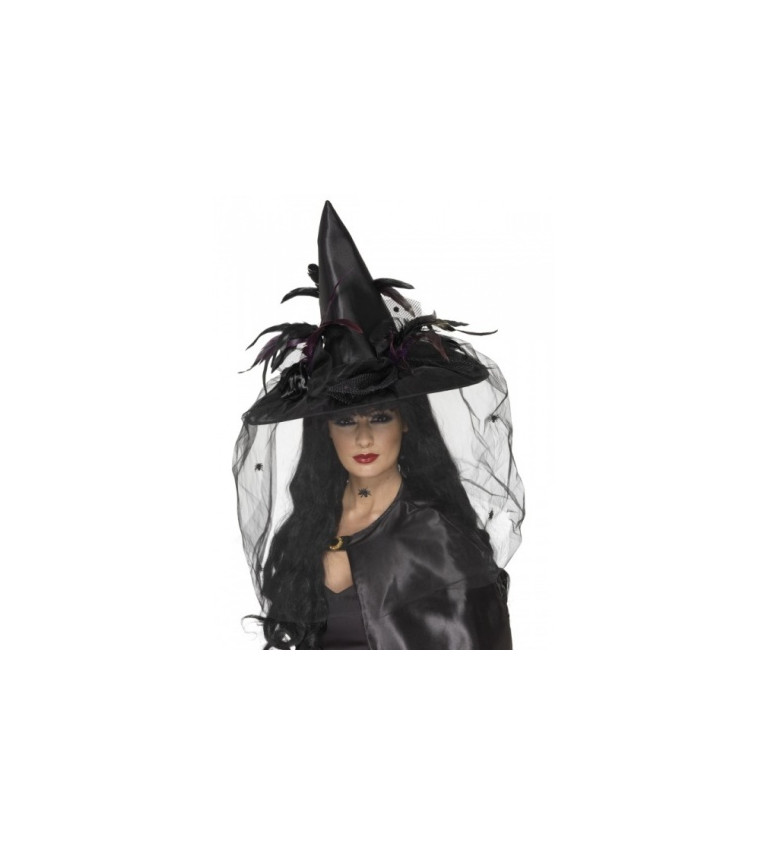 Luxusní čarodějnický klobouk - černý