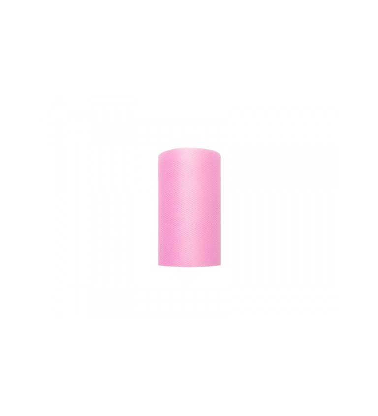 Jednobarevný světle růžový tyl - 0,08 m